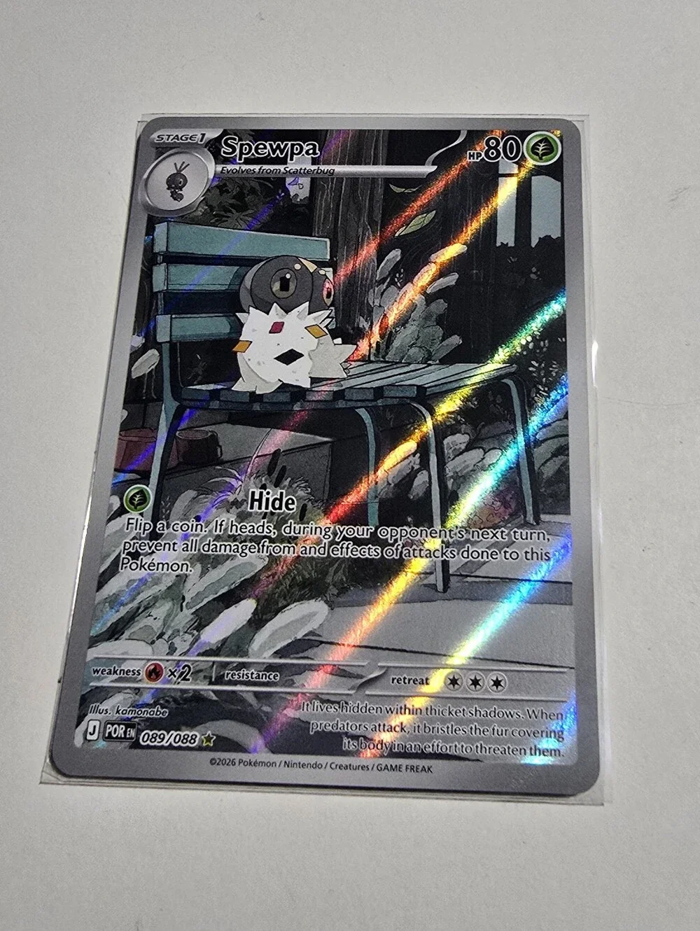 Pokemon Spewpa 089/088 Illustration Rare Perfect Order ME03 Holo NM